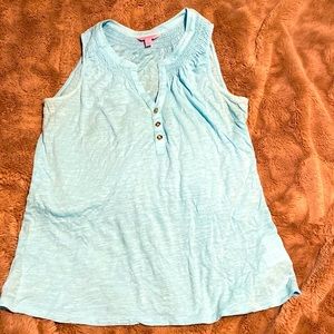 EUC Sz M Lilly Pulitzer sleeveless Etta marine blue top